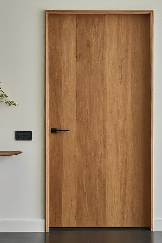 Flush veneer wood door design