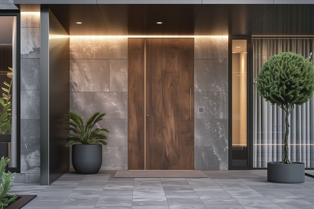 Contemporary main door veneer design
