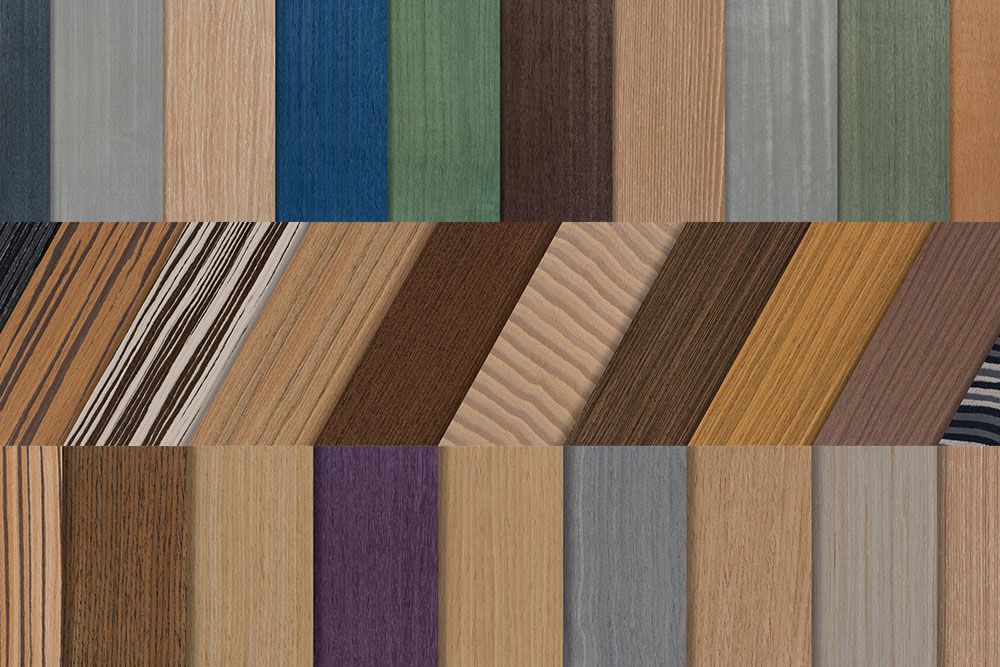 different wood veneer shades and textures
