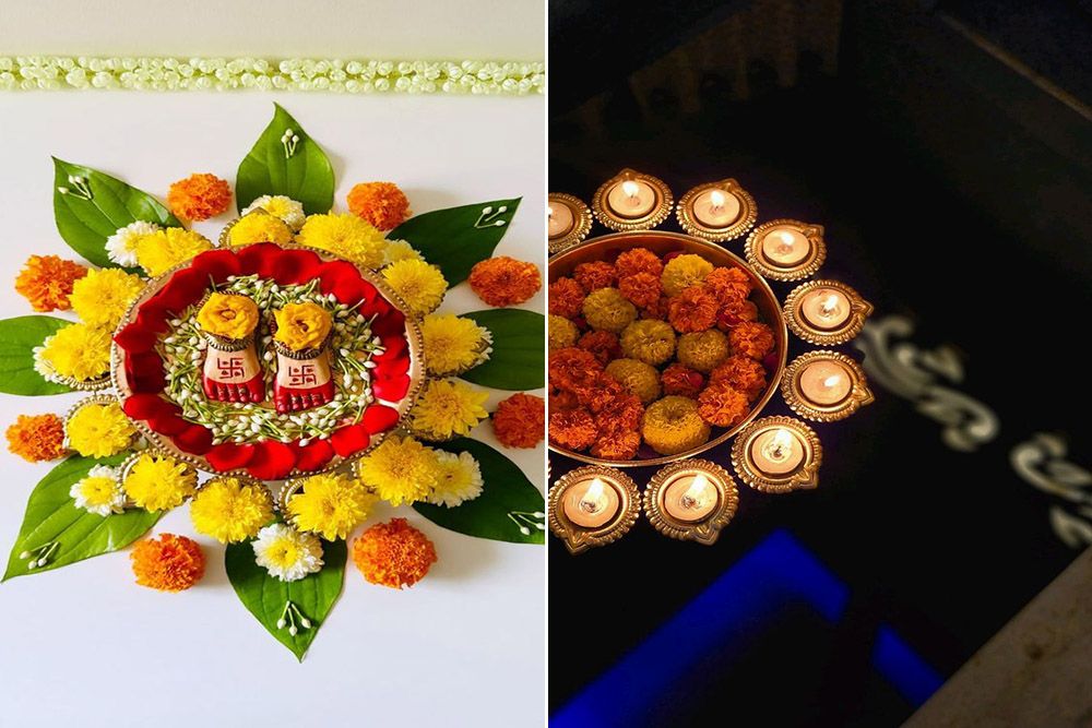 dussehra decoration ideas for home with uruli decor