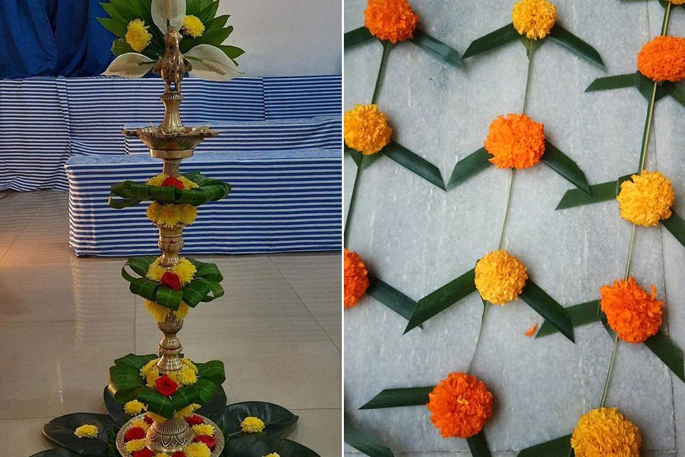 dussehra decoration ideas for home with leaves