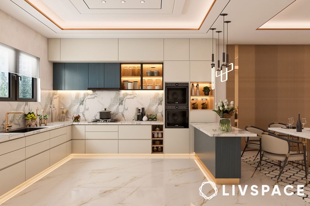 double layered contemporary kitchen POP designs