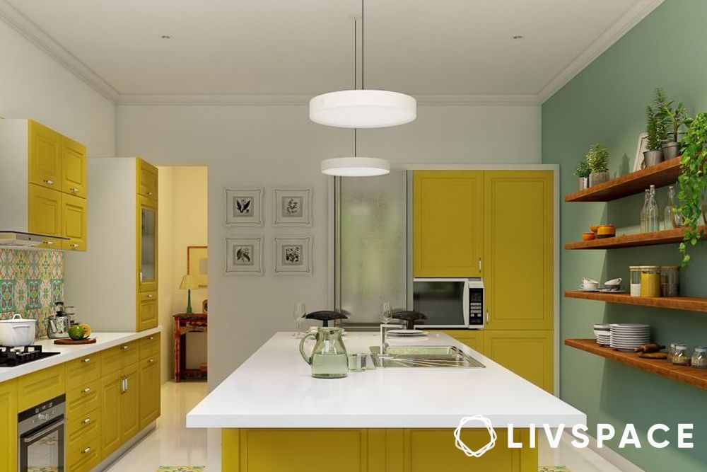 yellow kitchen design for vastu