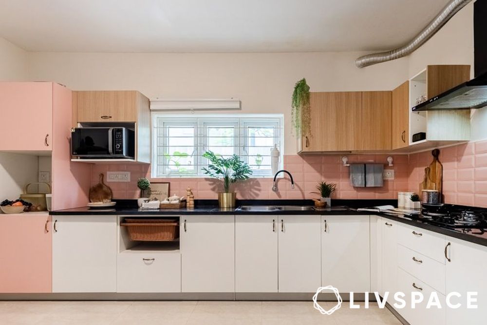 peach kitchen backsplash