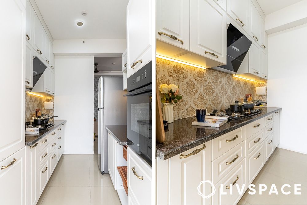 home design under 20 lakhs with all white kitchen
