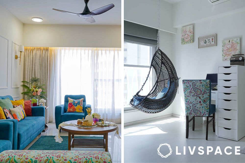 neat living room and guest bedroom in 20 lakh budget house plans
