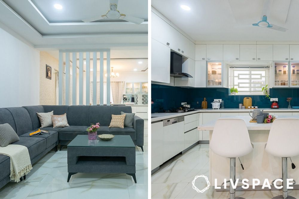 20 lakhs house plan with all white interiors