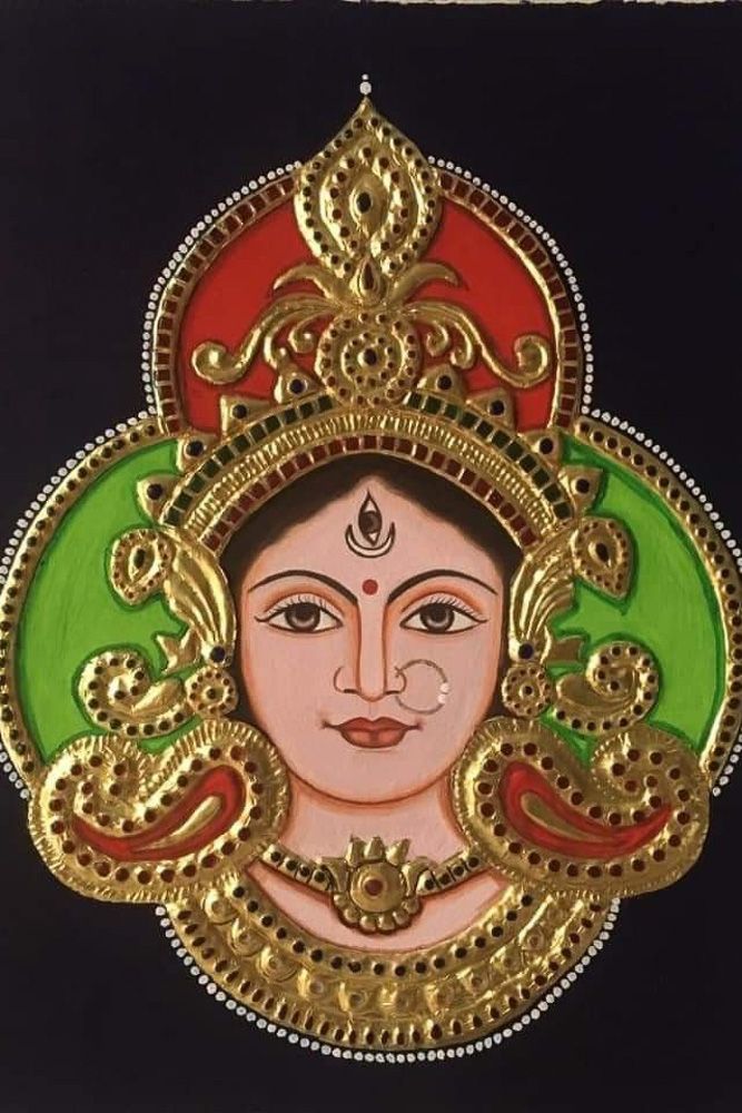 durga puja tanjore painting for home decor