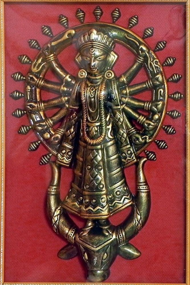 brass statue for durga puja decoration at home