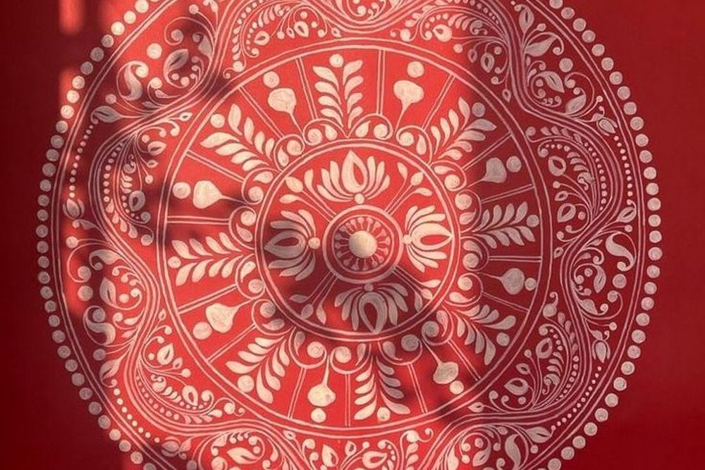 aalpona for durga puja decor at home