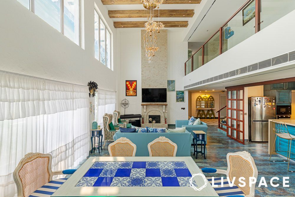 luxury living room design inspired by Santorini