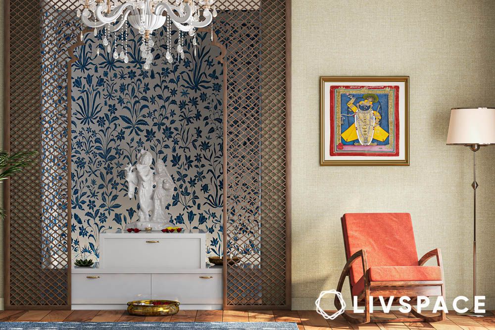 luxury pooja room art deco interior decor