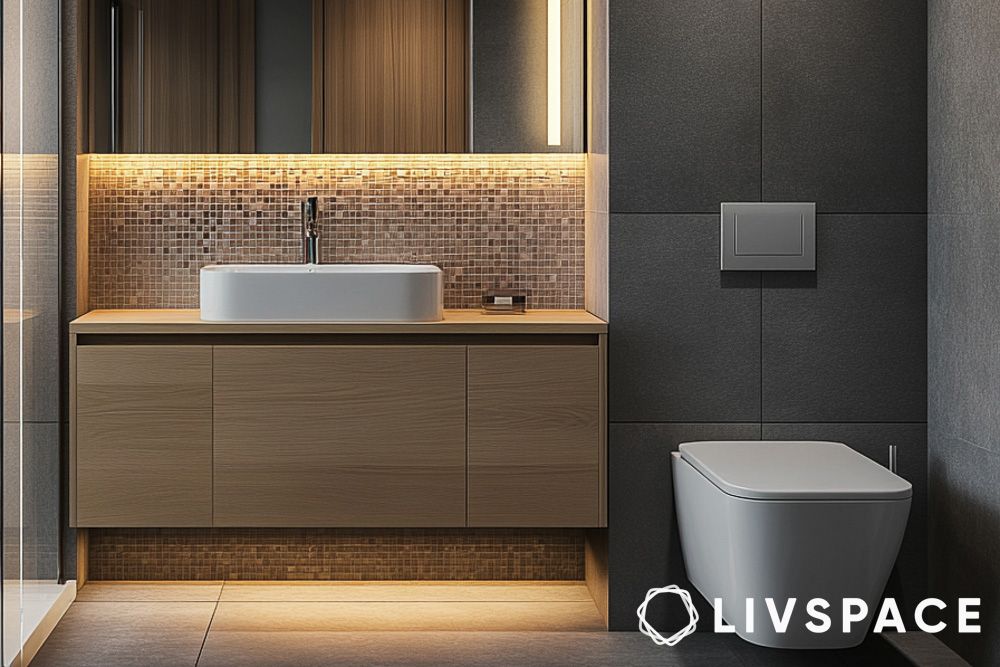 grey minimalist bathroom design for a luxury home