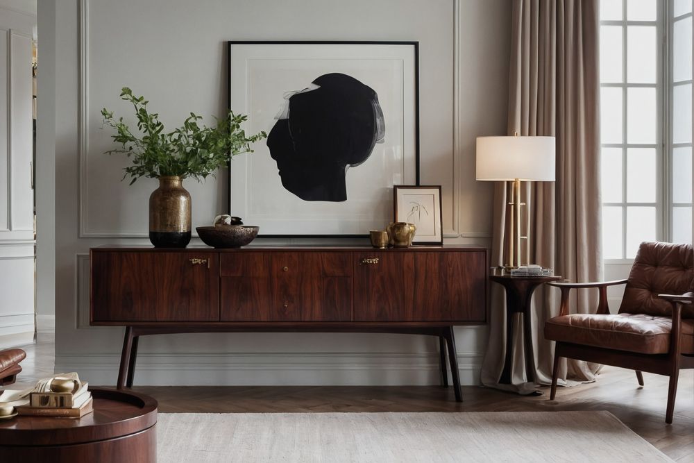 Rosewood sideboard or console table furniture for living room or foyer