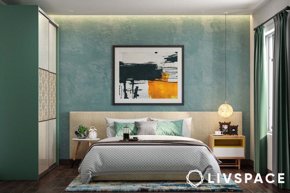 sea green textured paint for interior walls