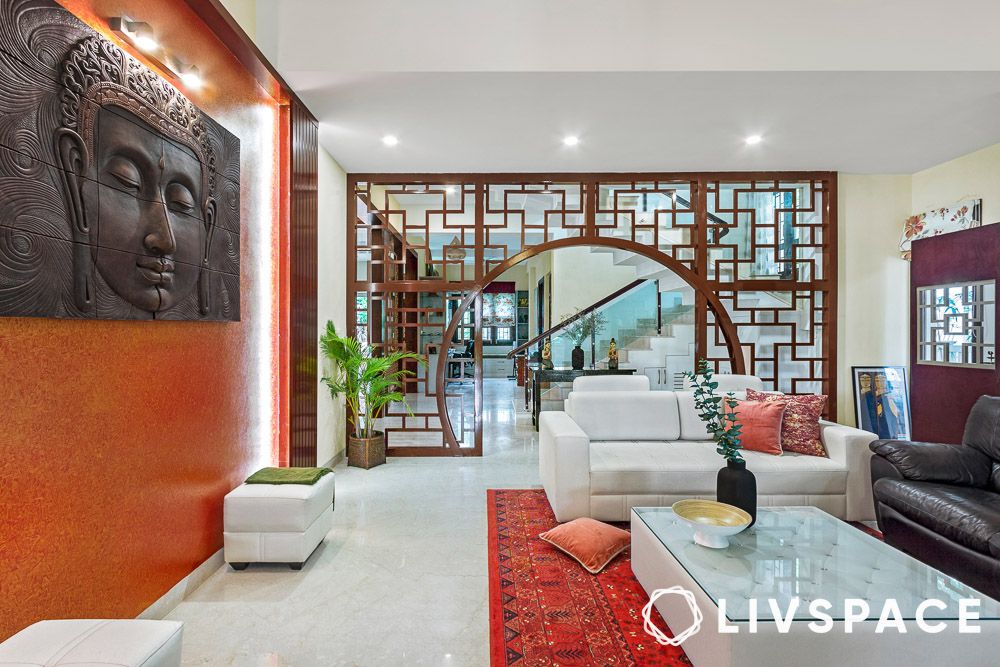 lattice work archways in hall
