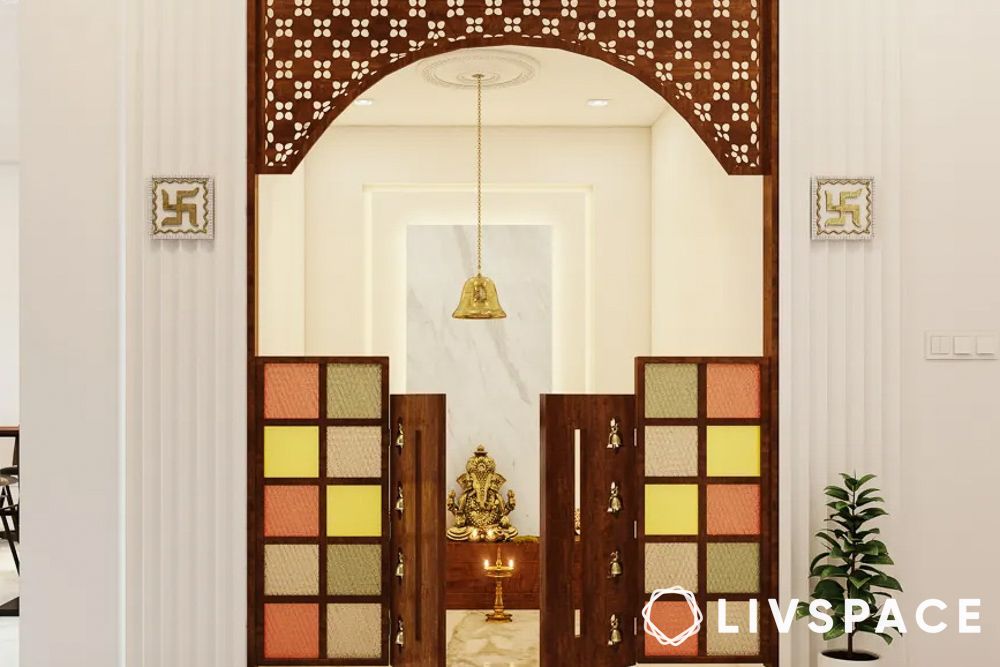 mandir CNC cutting design for pooja room door