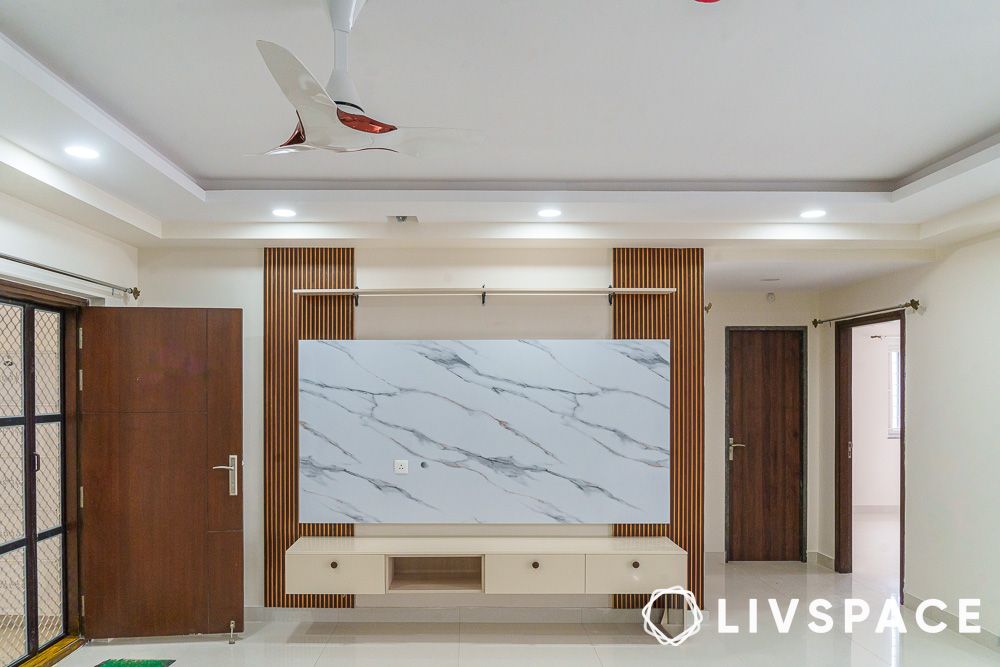 modern tv unit in living room