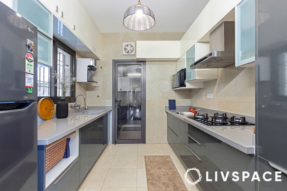 grey modular kitchen design