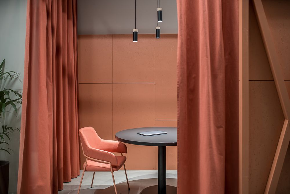 Living room partition ideas with drapes
