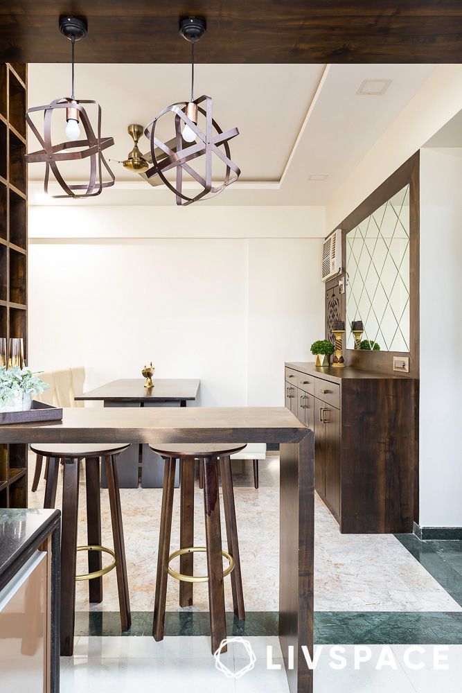 Breakfast bar as kitchen divider