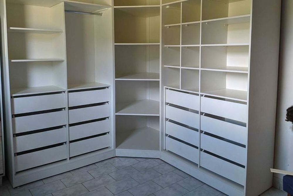 corner wardrobe design with storage