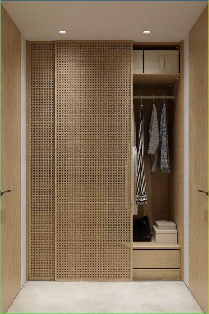 wicker corner wardrobe design idea
