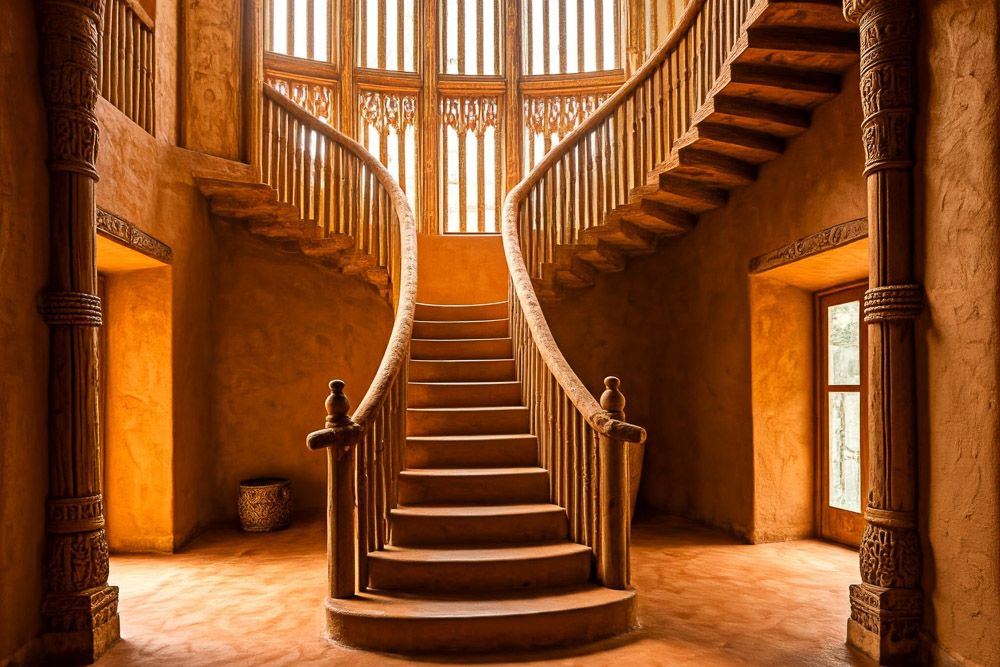Mud duplex house steps interior design