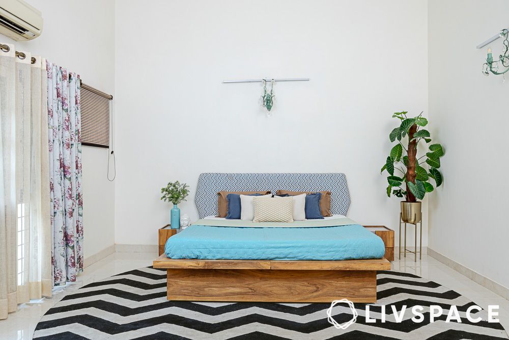 a minimalist bedroom in a 3bhk home