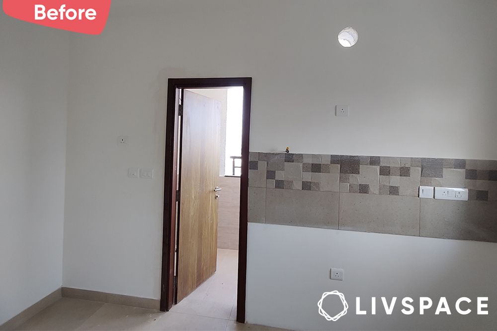 Kitchen entrance in a 3BHK prestige tranquility apartment