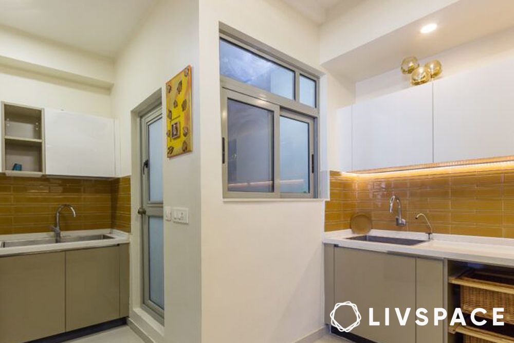kitchen designs in india with utility area