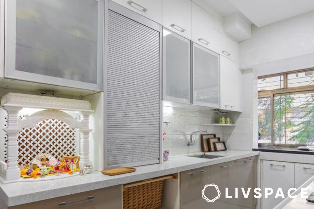 pooja unit in kitchen