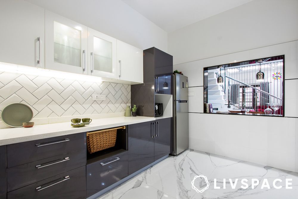 black and white kitchen