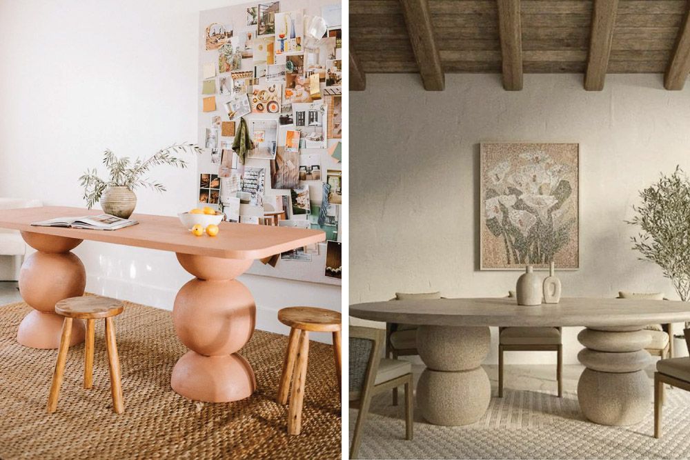 Sculptural dining room tables with modern design