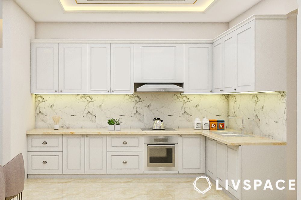 monochrome white kitchen india