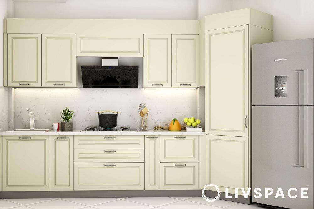 one wall modular kitchen design white