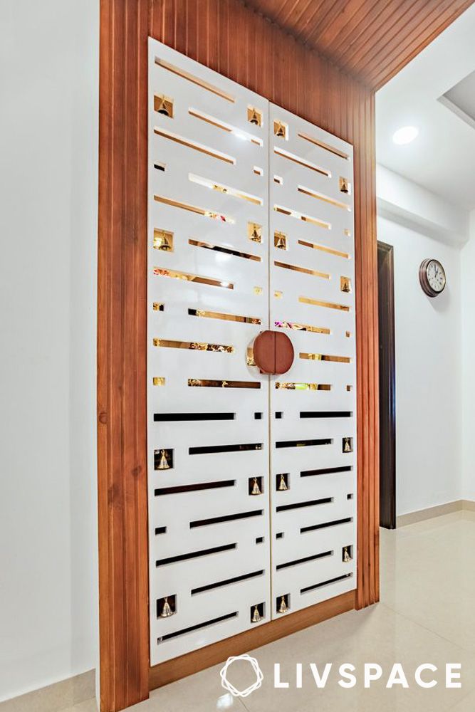 Pooja room door designs made of plywood or MDF