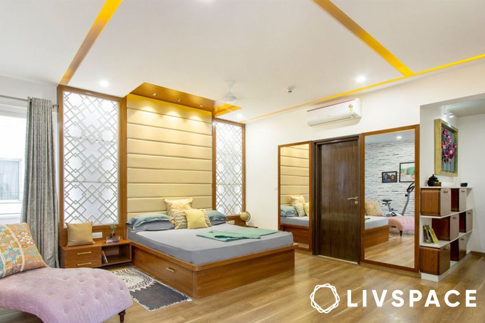 3 bhk interior design packages bedroom false ceiling headboard wall laminate flooring