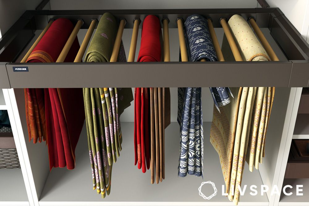 saree rack to organise your wardrobe