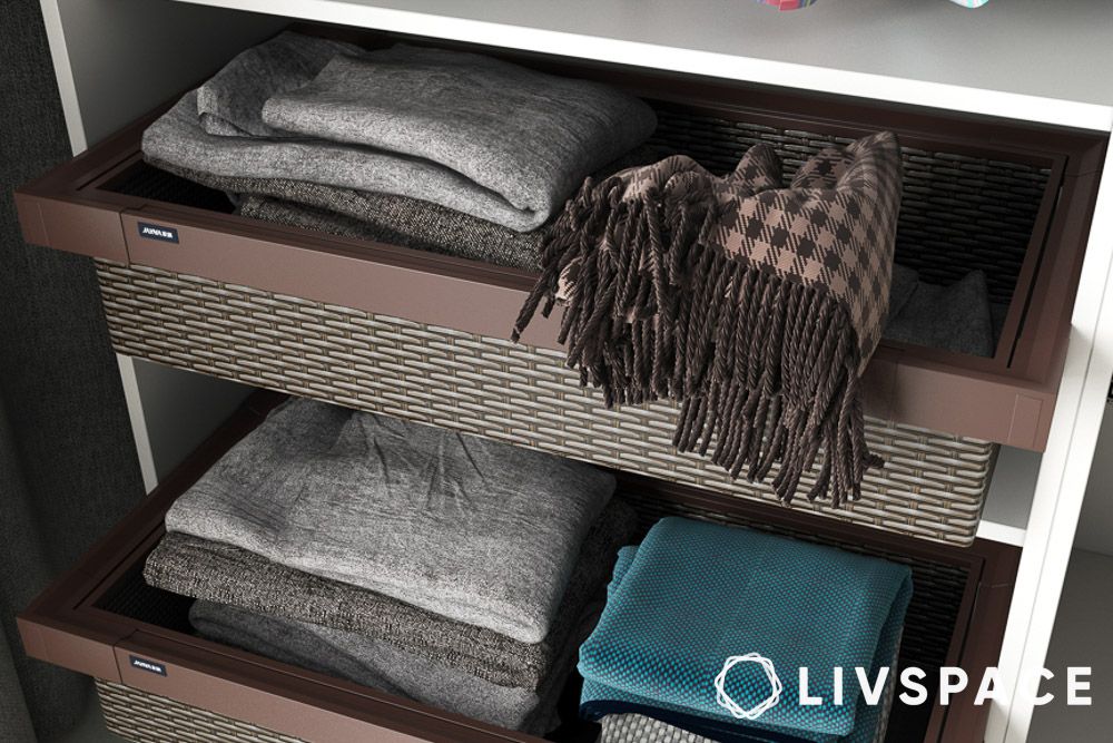 wicker basket for wardrobe