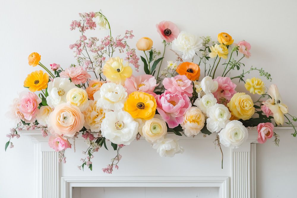 vastu for peony plants at home on a wall ledge