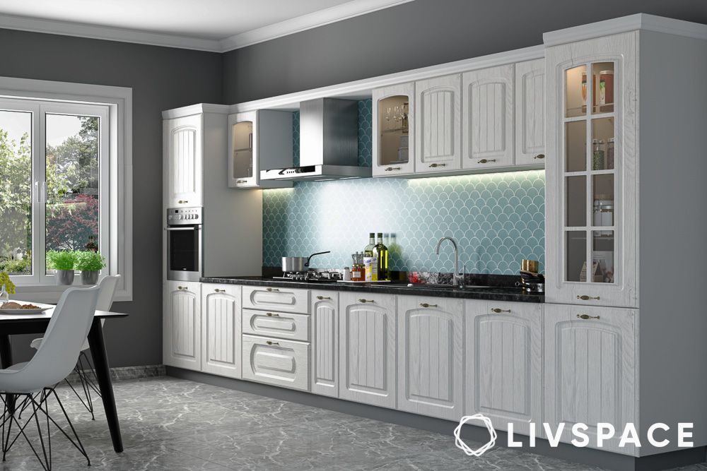 latest kitchen wall tiles design in fish scale pattern
