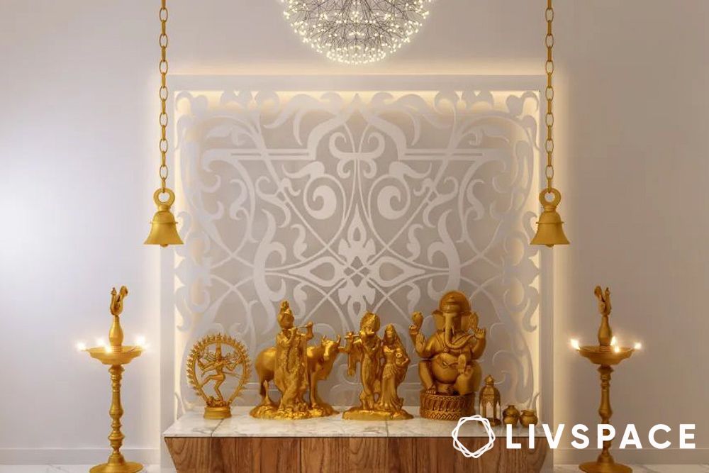 artistic jaali work for mandir design for home