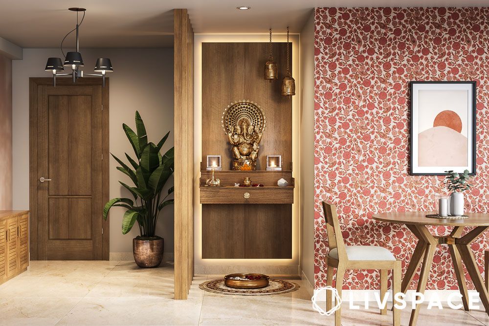 dark wood home temple design
