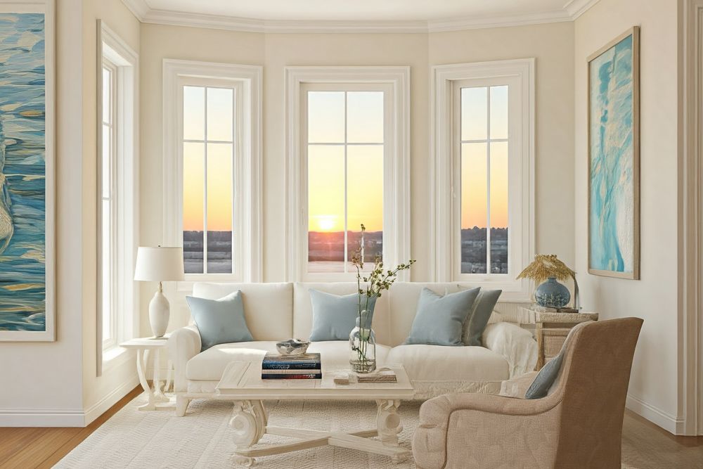 Interior colours blue white off white cream Vastu plan for west facing house