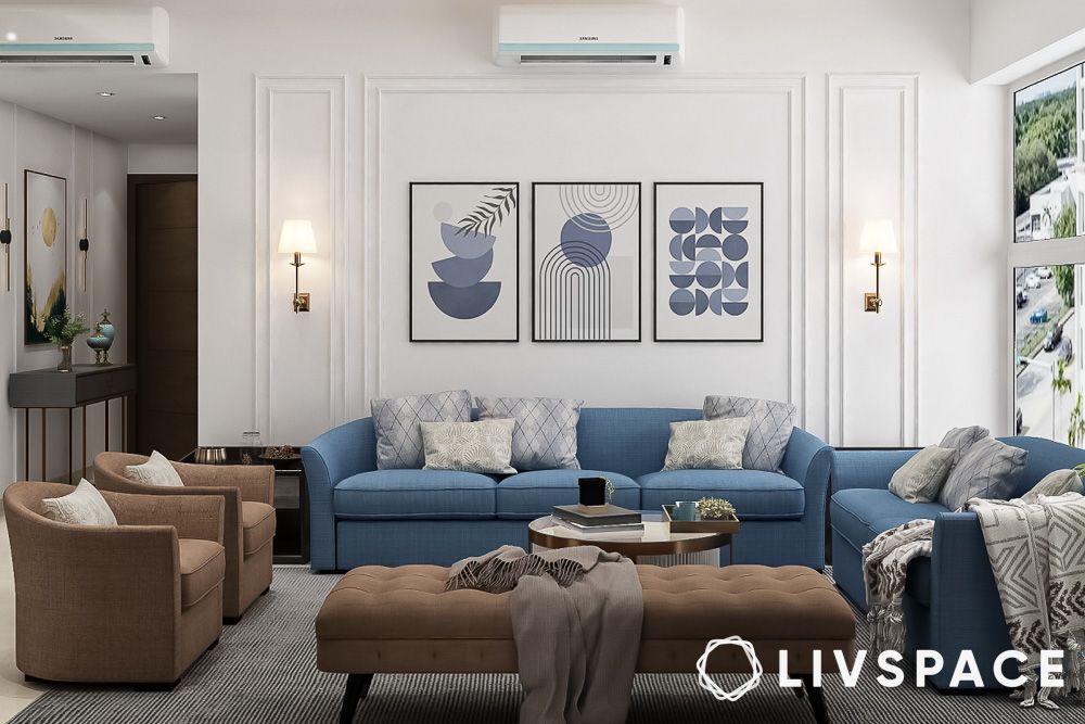 blue sofa colour combination