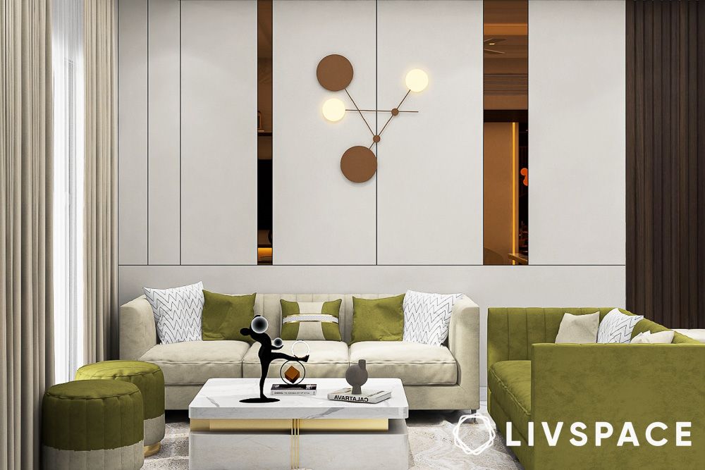 olive and beige sofa colour combination