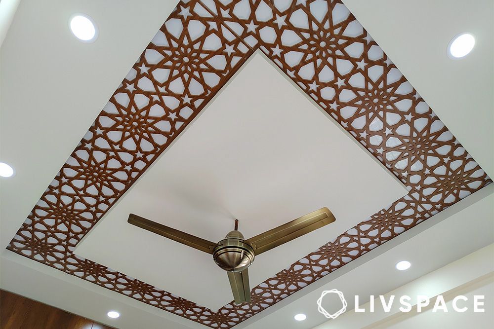 jaali pop ceiling design for bedroom