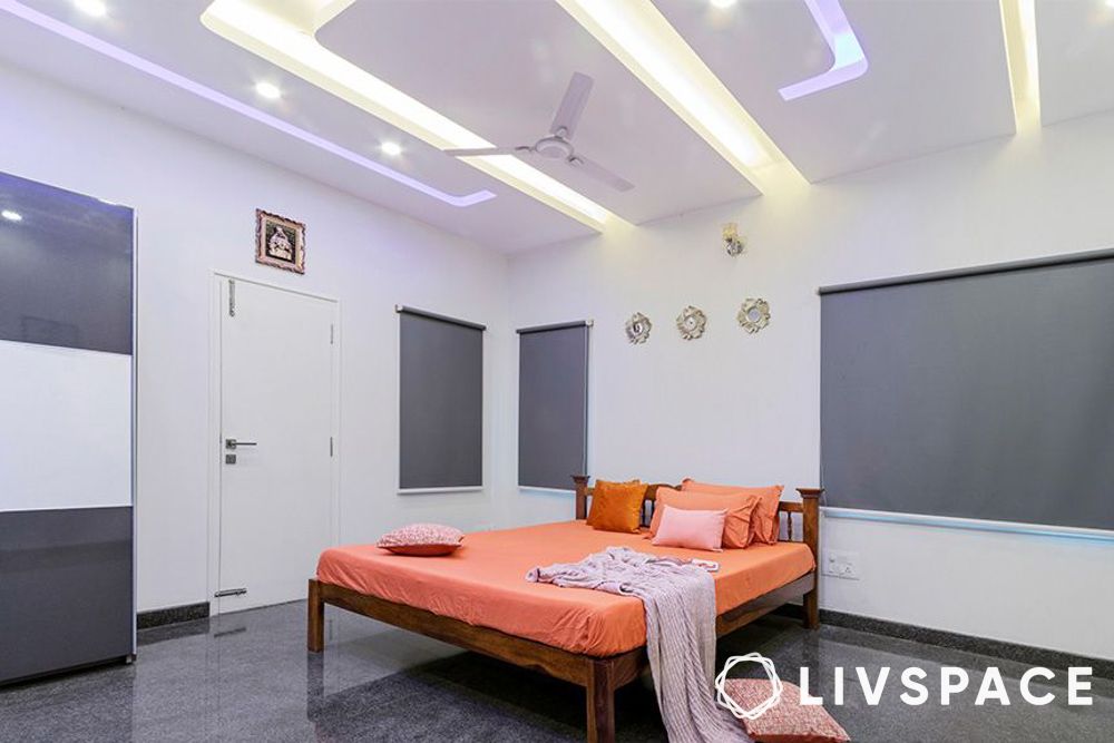 pop design for bedroom with fan