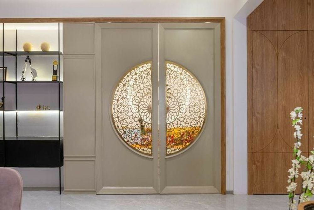 mandir design for home with door